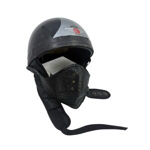 Davida Classic Helmet w Davida Leather Face Mask Used Size Small